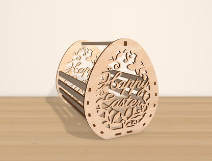 Easter Egg Basket Holder SVG Bundle Wooden Candy for Glowforge and xTool