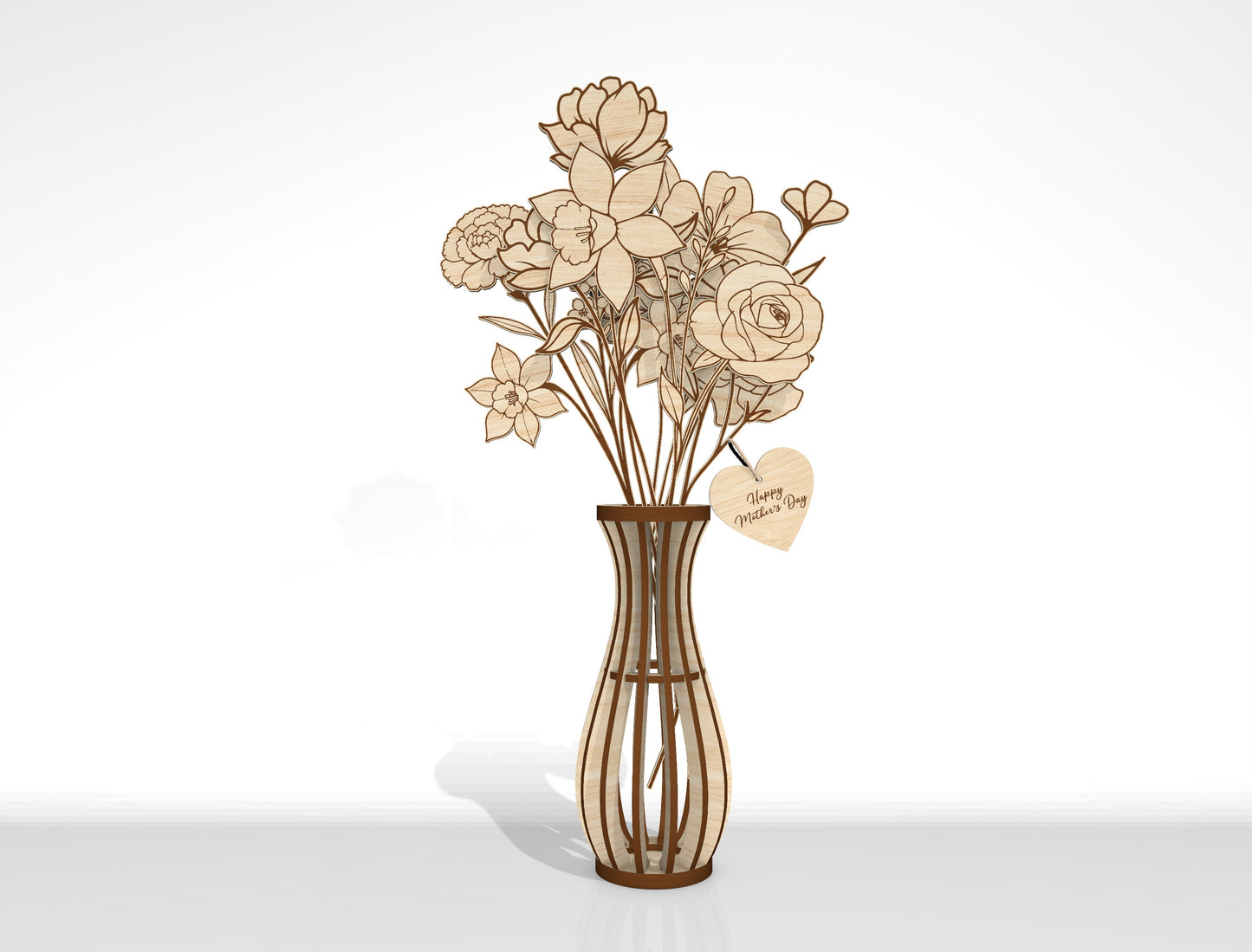 Slot-In Interchangeable Flower Vase SVG Laser Cut File for Glowforge and LightBurn