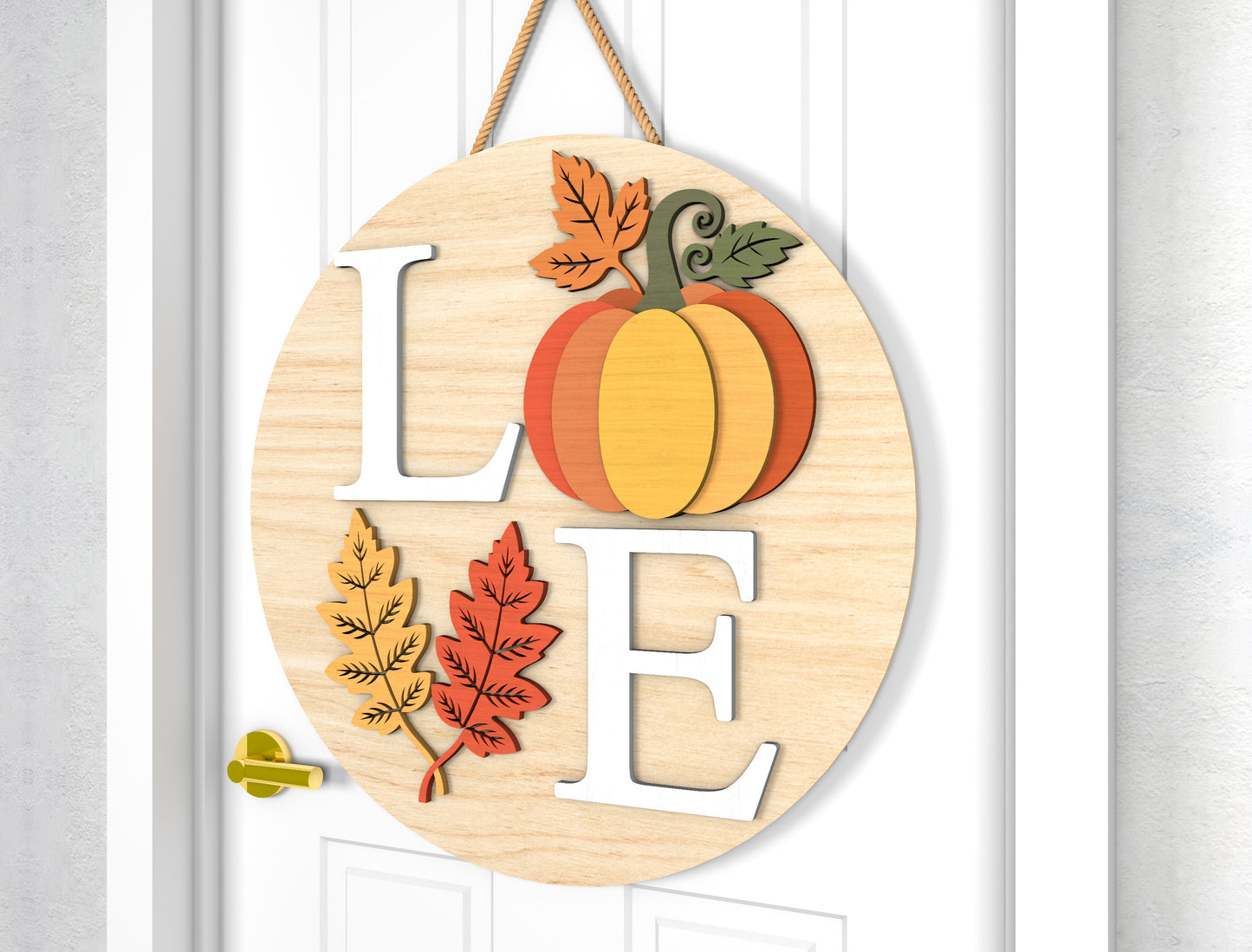 Welcome Sunflower and Love Fall Door Hanger SVG Set for Glowforge xTool LightBurn 2 Designs