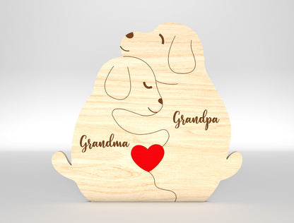 Personalized Dog Family Puzzle Sign SVG for xTool and Glowforge