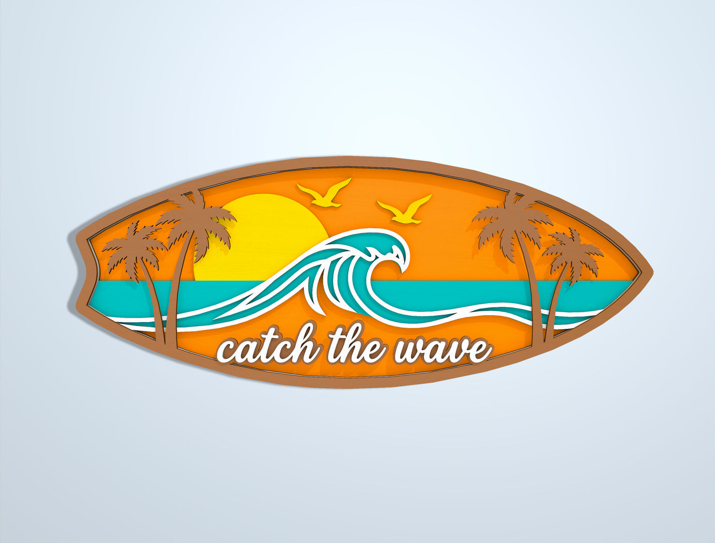 Multilayer Beach Summer SVG Bundle Laser Cut File for Glowforge