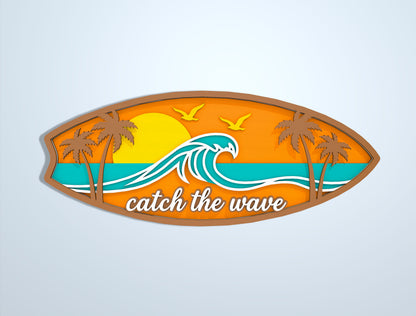 Multilayer Beach Summer SVG Bundle Laser Cut File for Glowforge