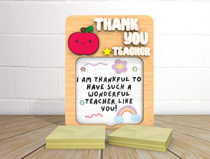 Teacher Sticky Note Holder SVG Bundle for Glowforge and LightBurn