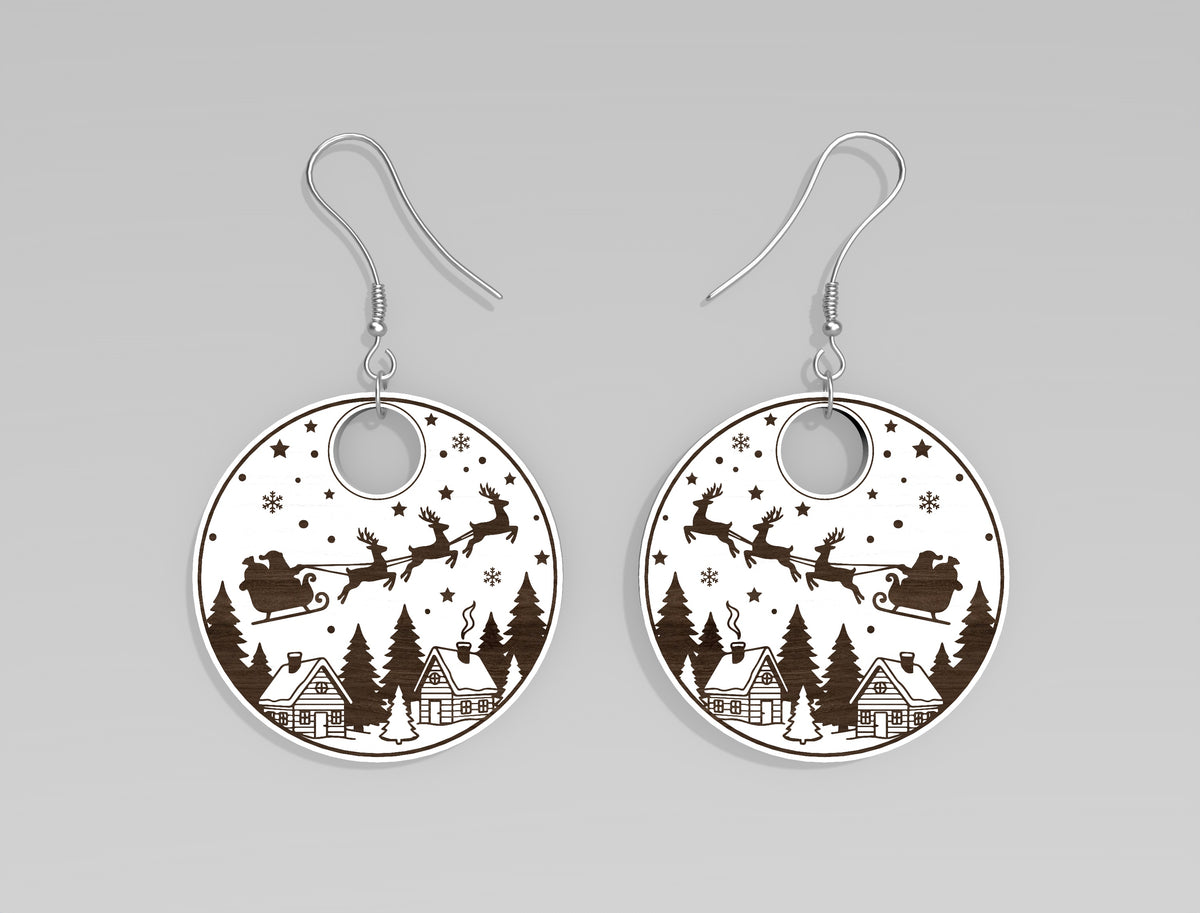 Christmas Winter Scene Wood Earring SVG Bundle 7