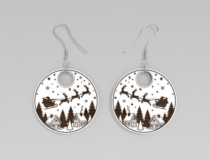 Christmas Winter Scene Wood Earring SVG Bundle 7