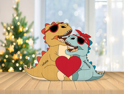 Personalized Dinosaur Family Puzzle SVG for Glowforge and xTool