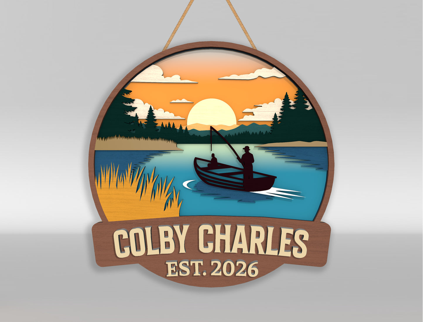 Gone Fishing Sign SVG Bundle Laser Cut File for Glowforge