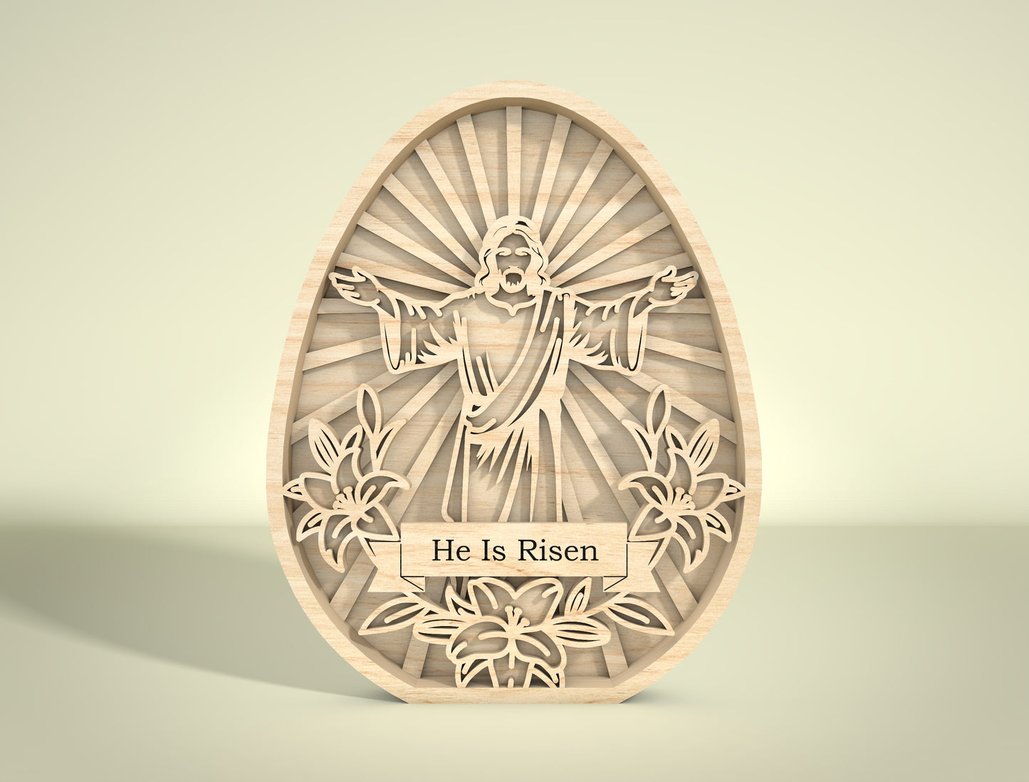 Multilayer Easter Egg SVG Bundle Christian Egg Scene for LightBurn