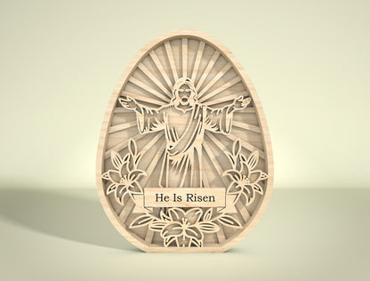 Multilayer Easter Egg SVG Bundle Christian Egg Scene for LightBurn