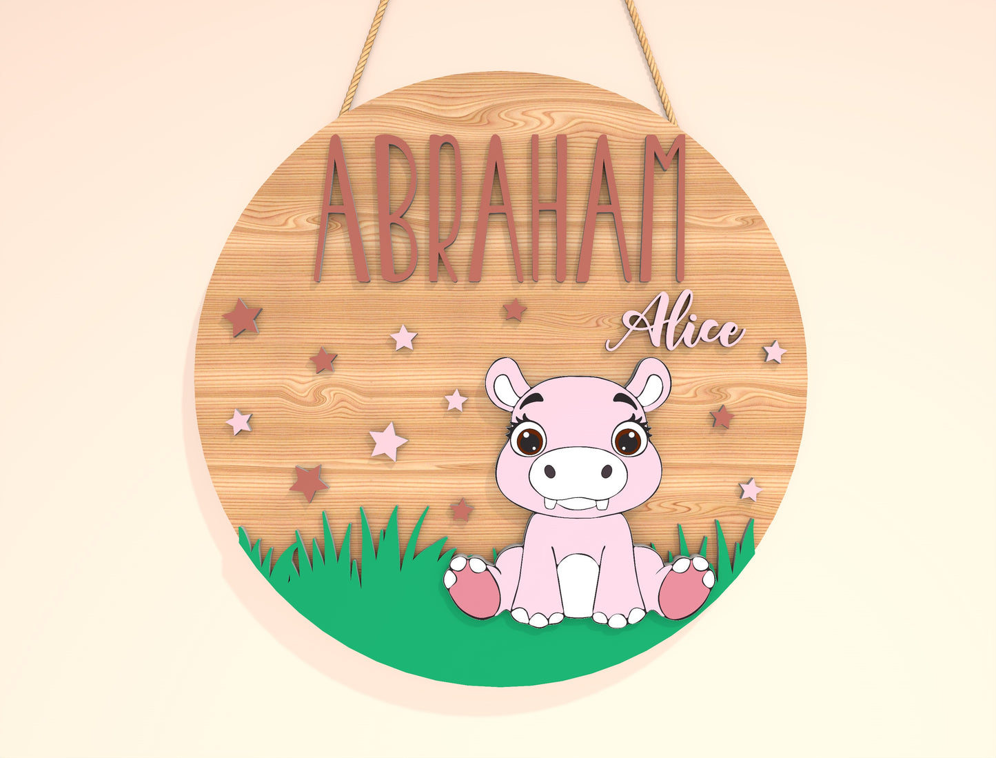 Personalized Baby Animal Name Sign SVG Bundle for xTool and Glowforge