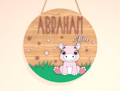 Personalized Baby Animal Name Sign SVG Bundle for xTool and Glowforge
