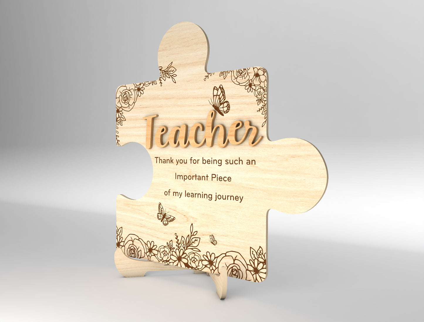 Teacher Puzzle Tabletop Sign SVG Bundle for Glowforge and xTool