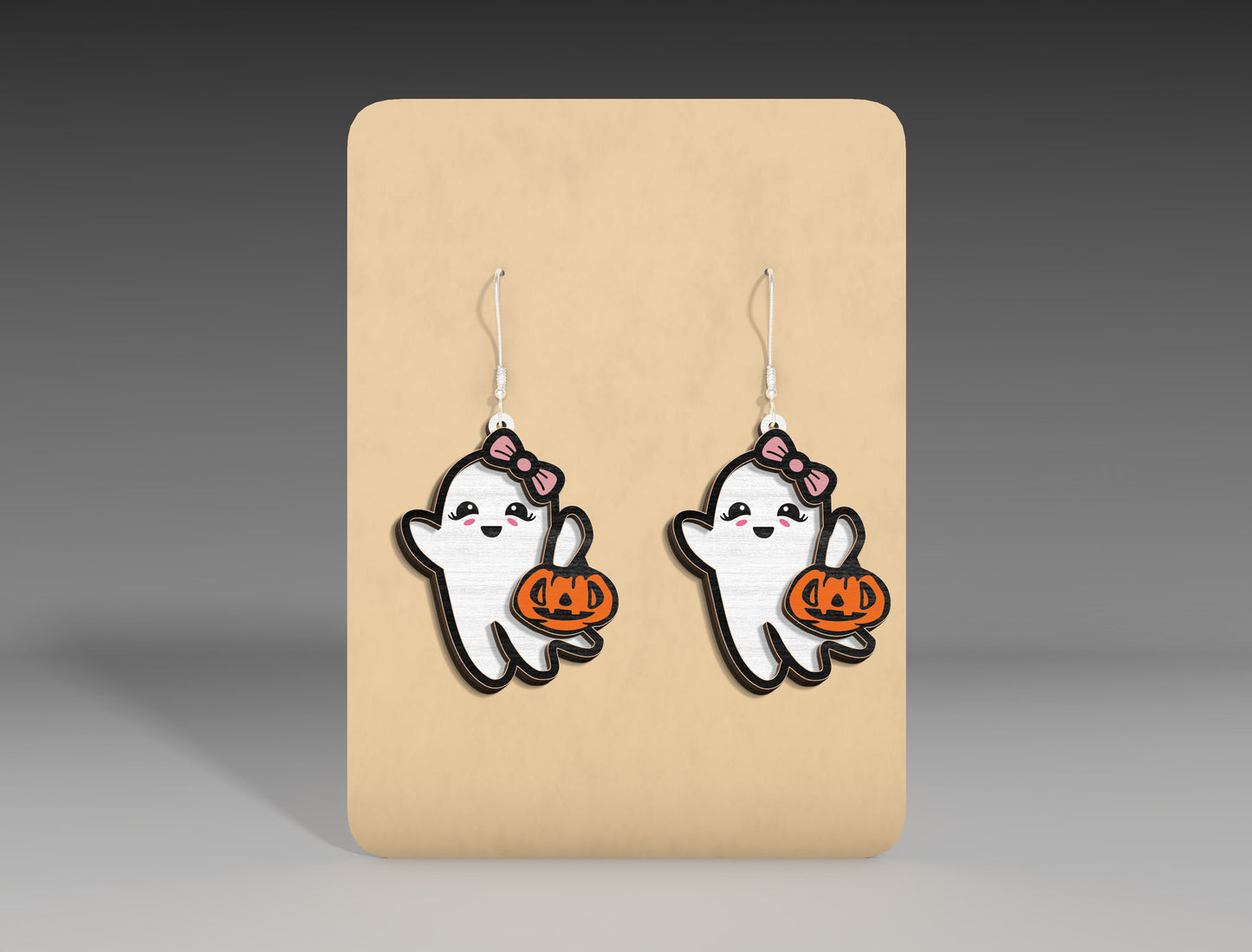 Cute Halloween Ghost Earrings SVG Bundle 17 Designs for Glowforge xTool LightBurn
