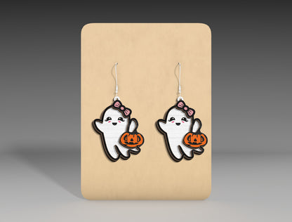 Cute Halloween Ghost Earrings SVG Bundle 17 Designs for Glowforge xTool LightBurn