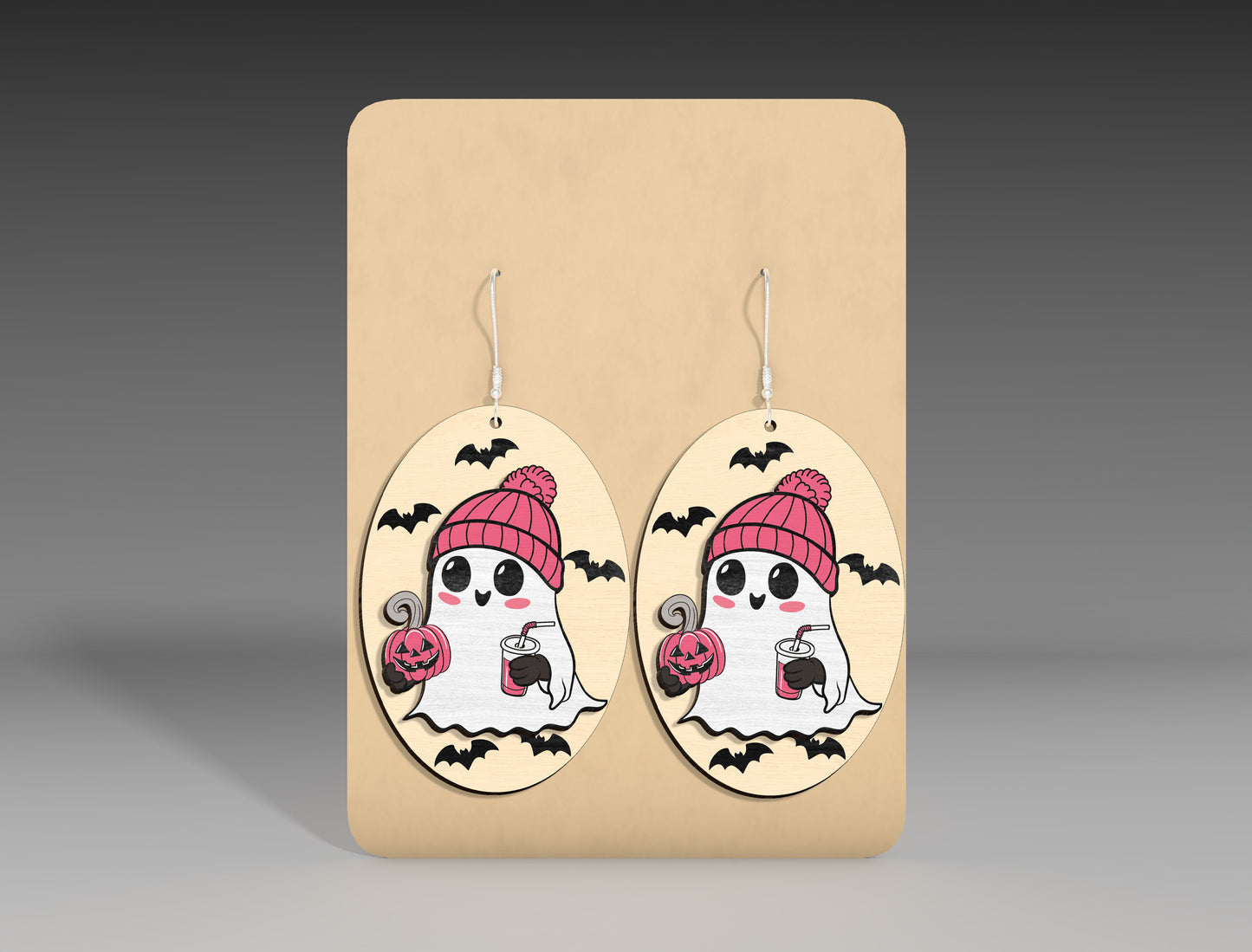 Halloween Pumpkin Ghost Earrings SVG Bundle 6 Designs for Glowforge xTool LightBurn