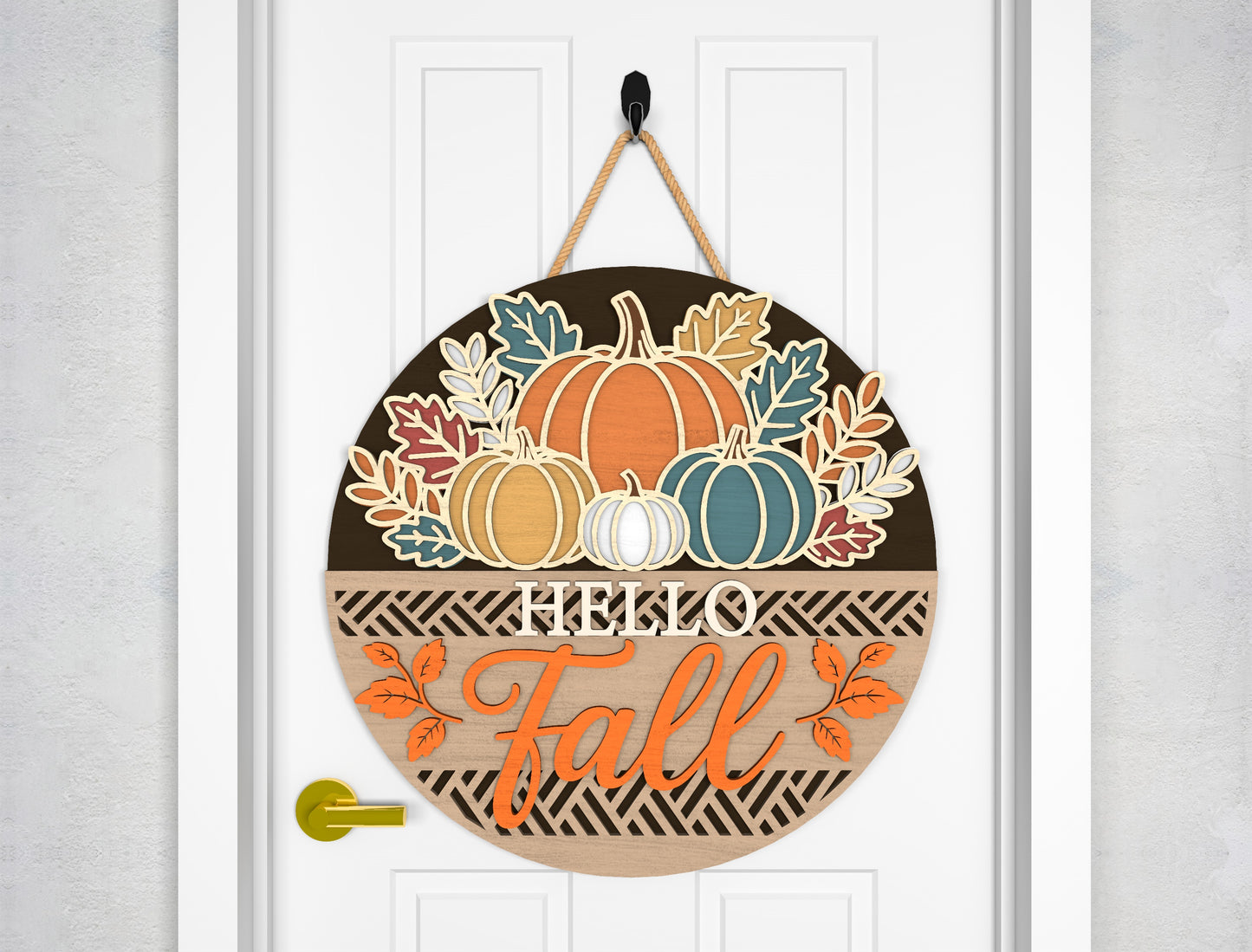 Fall Pumpkin Welcome and Nut House Door Hanger SVG Bundle for Glowforge xTool LightBurn 6 Designs