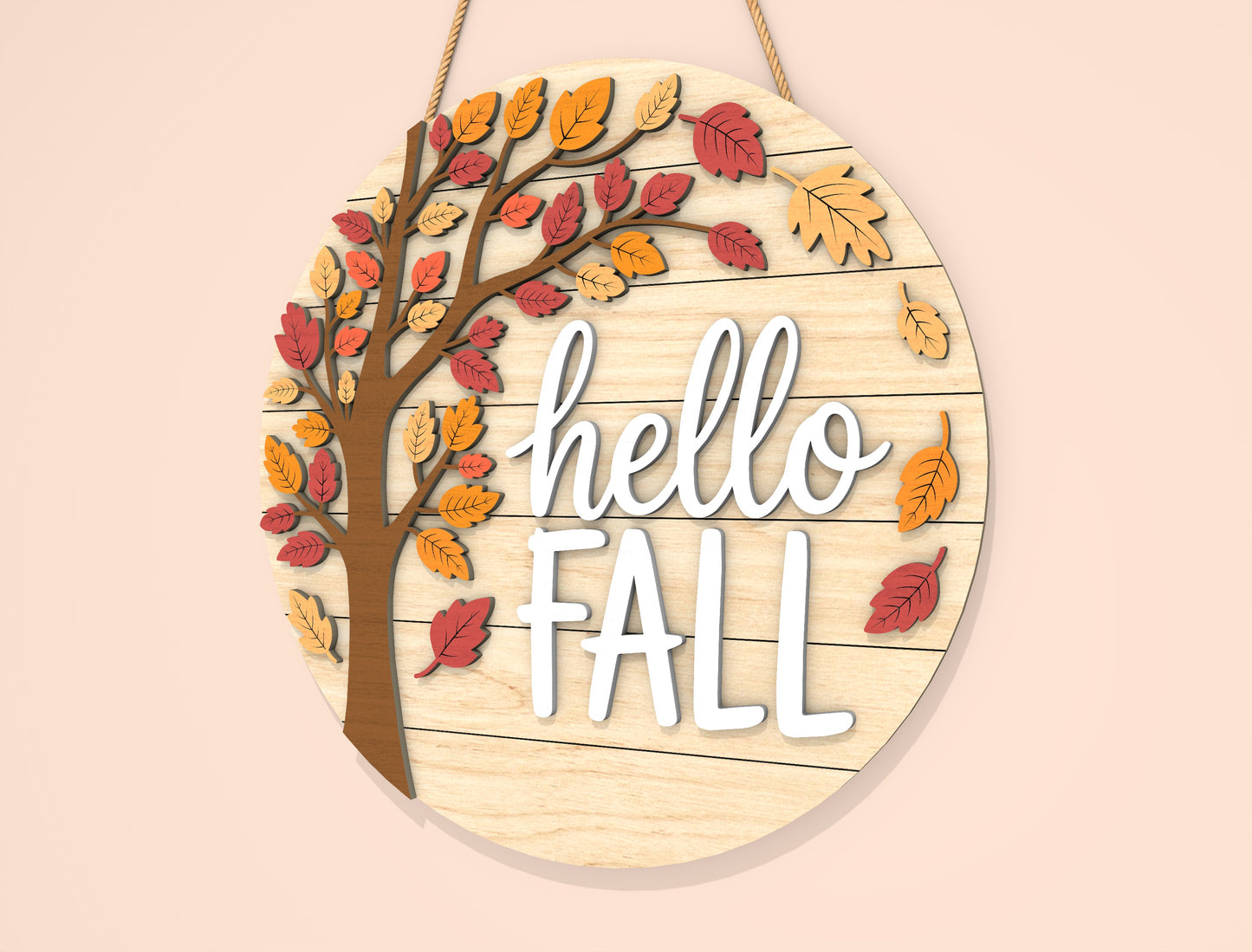 Hello Pumpkin Door Hanger SVG Set for Glowforge xTool LightBurn | 2 Designs
