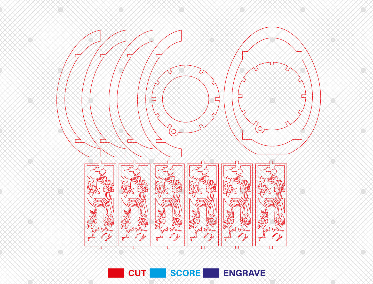 Easter Egg Lantern SVG Bundle Decorative Egg 5 Designs for Glowforge and xTool