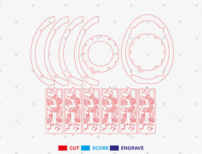 Easter Egg Lantern SVG Bundle Decorative Egg 5 Designs for Glowforge and xTool