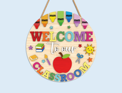 Personalized Classroom Door Sign SVG Bundle Laser Cut File for xTool and Glowforge