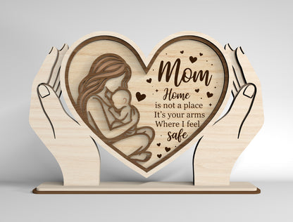 Mom Heart Stand Sign SVG Bundle Mother's Day for Glowforge