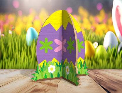 Easter Egg Stand SVG Freestanding Egg Ornament Spring for LightBurn