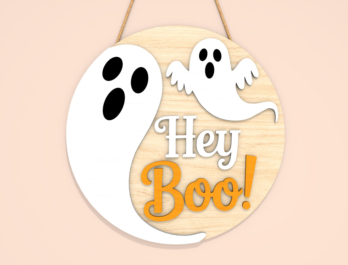 Halloween Ghost Door Hanger SVG Bundle for Glowforge LightBurn