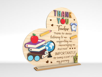 Teacher Puzzle Tabletop Sign SVG for Glowforge and LightBurn