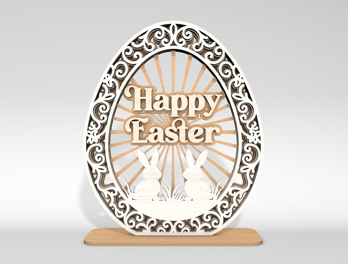 Multilayer Easter Egg Table Decor SVG Bundle 6 Designs for Glowforge and xTool