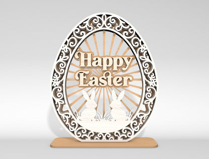 Multilayer Easter Egg Table Decor SVG Bundle 6 Designs for Glowforge and xTool