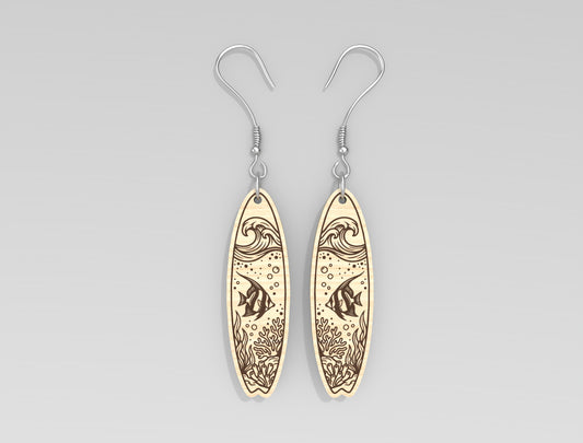 Ocean Animal Earrings SVG Laser Cut File for Glowforge and xTool