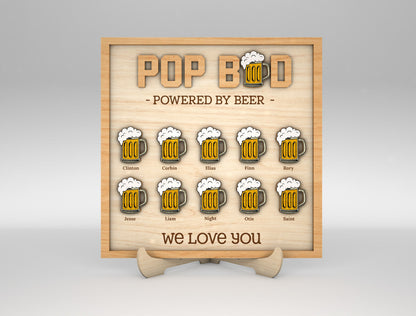 Grandpa Powered by Beer Sign SVG Laser Cut File for Glowforge and xTool