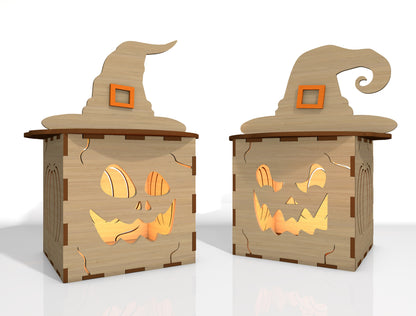 Halloween Pumpkin Face Lantern SVG Bundle Laser Cut File | 35 Pumpkin Face Designs | Spooky Light Decor | Glowforge, xTool, LightBurn, etc.