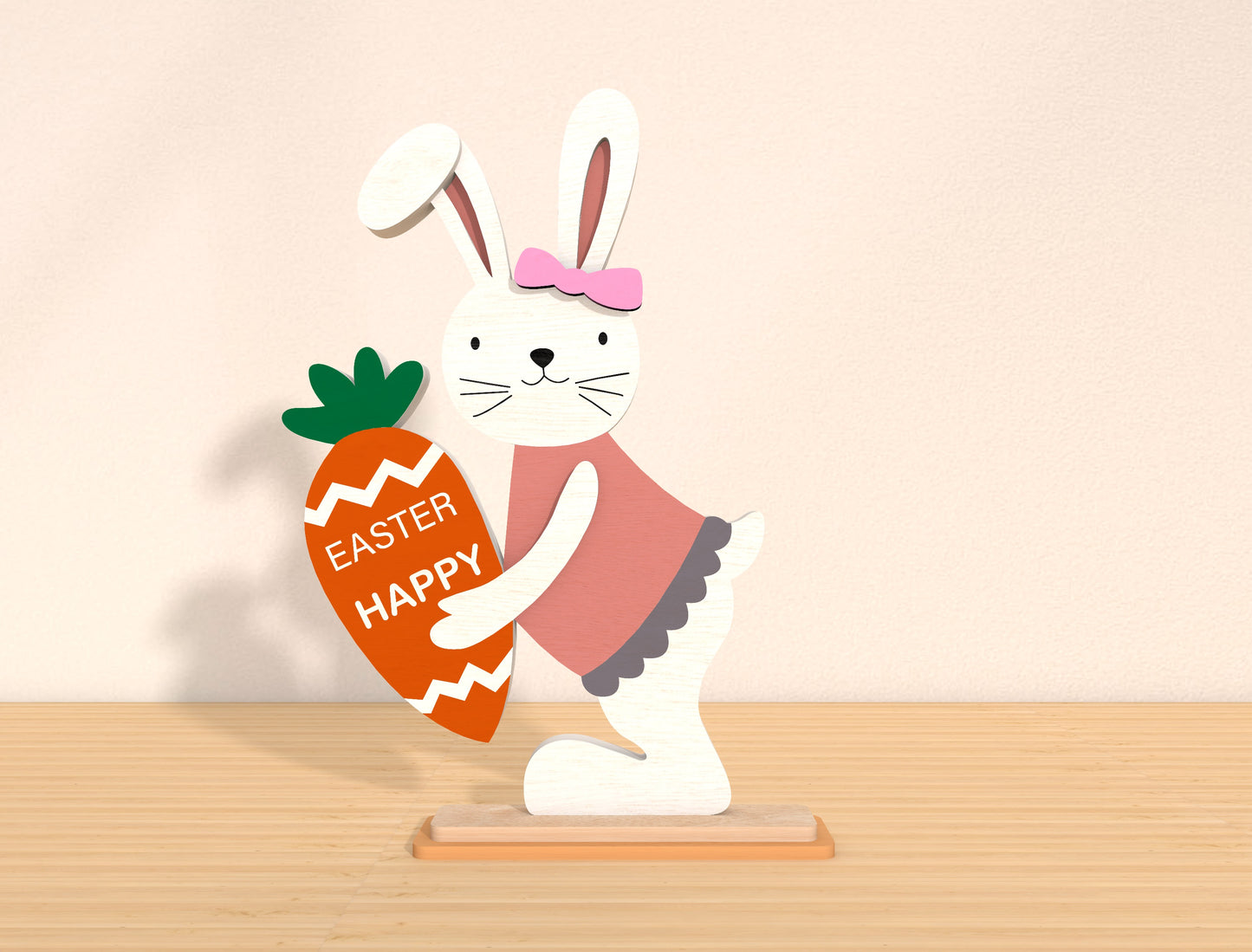 Easter Bunny Tabletop SVG Bundle Rabbit Sign 6 Designs for LightBurn and xTool