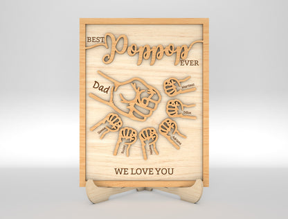 Personalized Dad Hands Multilayer SVG for Glowforge and xTool