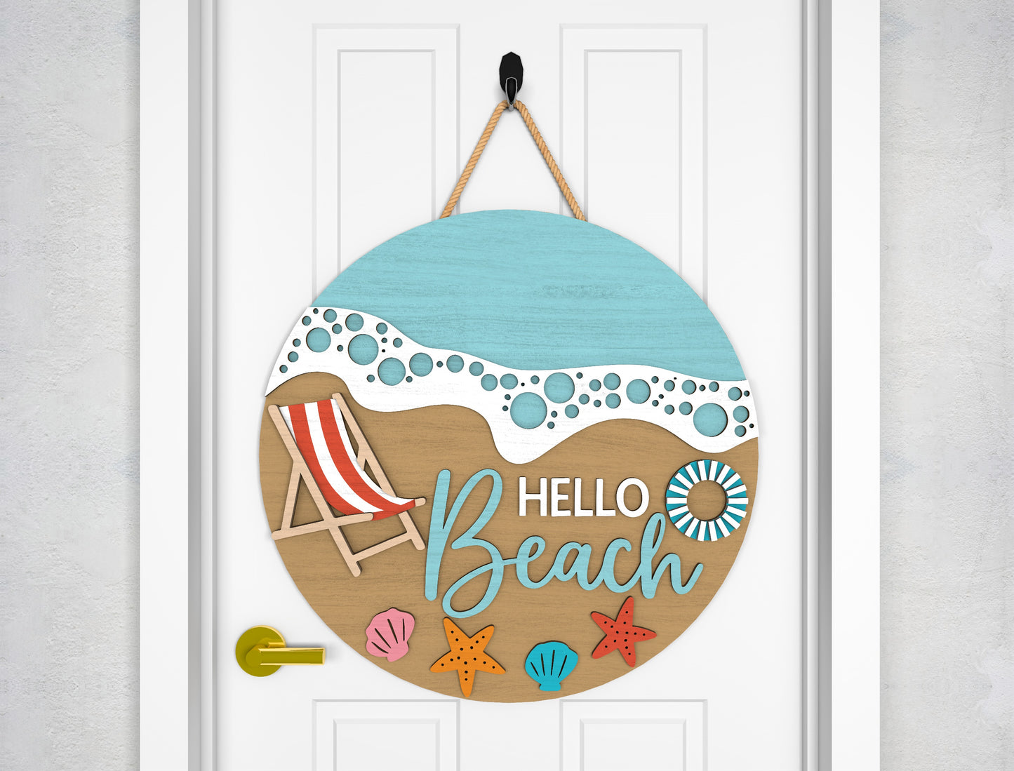 Hello Beach Door Hanger SVG Bundle for Glowforge