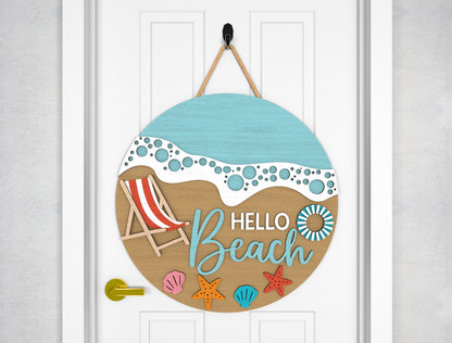 Hello Beach Door Hanger SVG Bundle for Glowforge