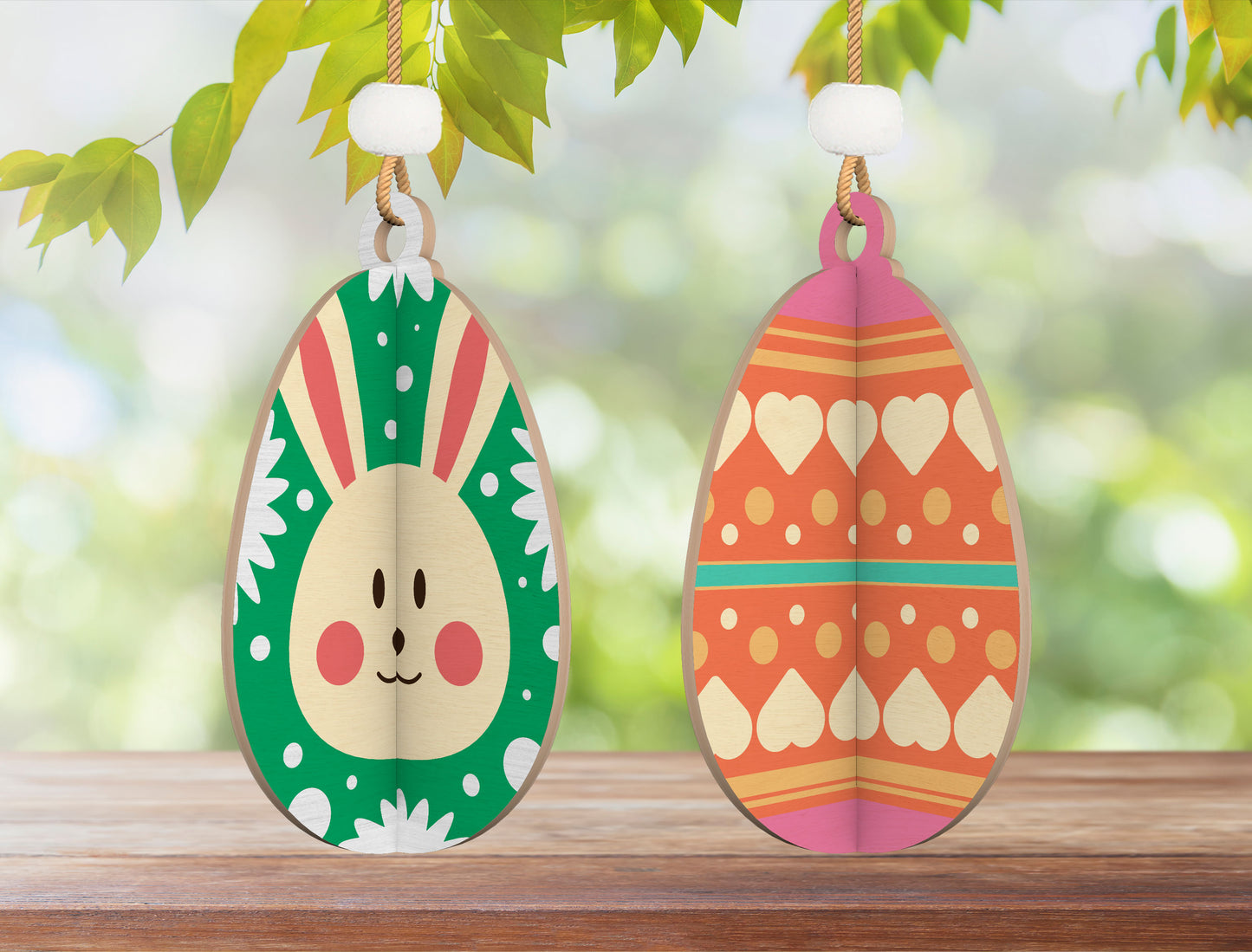 Easter Egg Ornament SVG Bundle Interlocking 3D Wooden for LightBurn and xTool