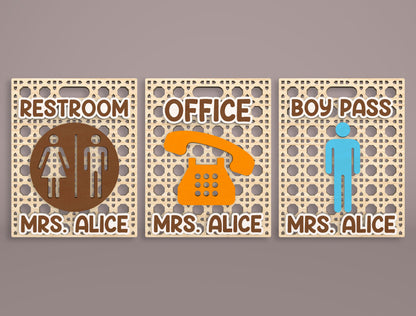 Personalized Hall Pass SVG Bundle  Laser Cut File for Glowforge and LightBurn
