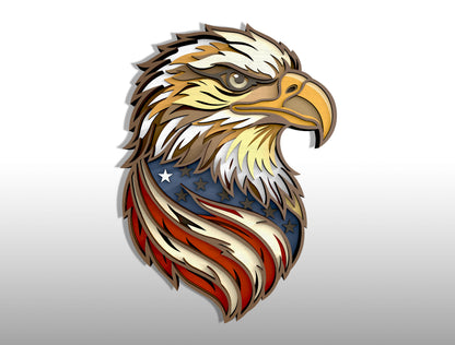 Patriotic Eagle Multilayer SVG Bundle for Glowforge and xTool