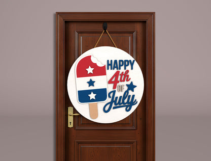 Patriotic Door Hanger SVG Bundle Laser Cut File for Glowforge