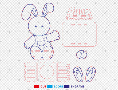 Easter Bunny Egg Holder SVG Bundle Cute Candy for Glowforge and xTool