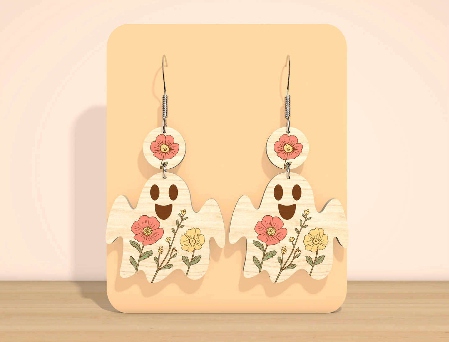 Ghost Sunflower Earrings SVG Bundle for Glowforge xTool LightBurn