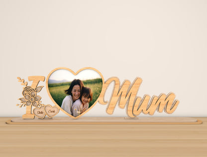 Personalized Mom Name Photo Stand SVG Bundle for LightBurn and xTool