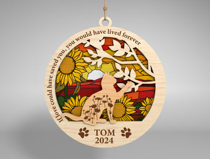 Personalized Cat Memorial Ornament SVG Laser Cut File for xTool and Glowforge