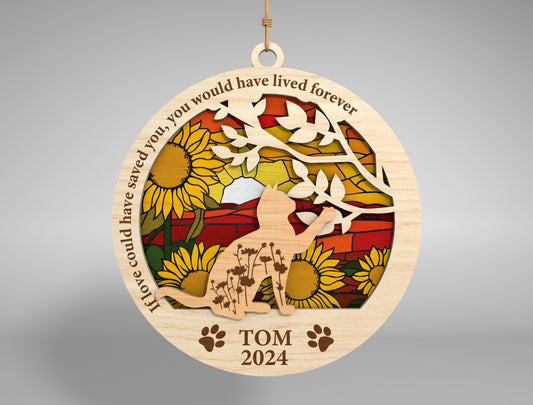 Personalized Cat Memorial Ornament SVG Laser Cut File for xTool and Glowforge