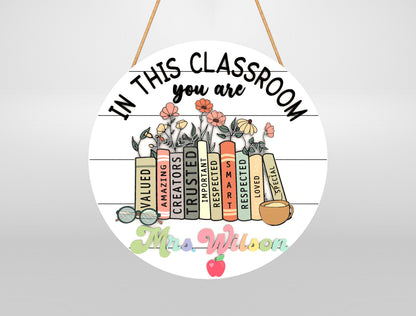 Personalized Book Classroom Door Sign Laser Cut File SVG for xTool and Glowforge