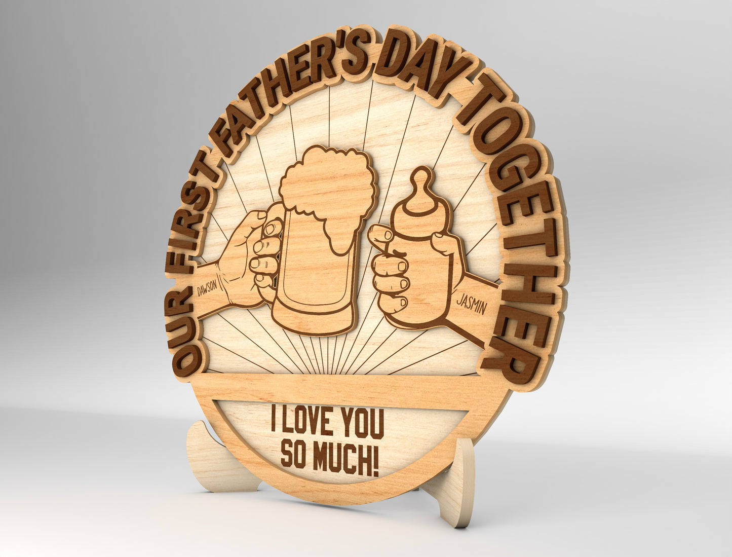 Father's Day Dad Love Sign SVG Laser Cut File for xTool and Glowforge