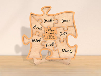 Family Puzzle Name Sign SVG Bundle Personalized for Glowforge and xTool