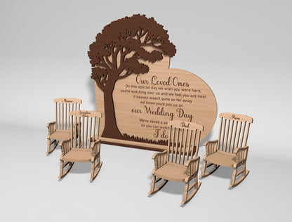 Wedding Memorial Display SVG Laser Cut File for Glowforge and xTool